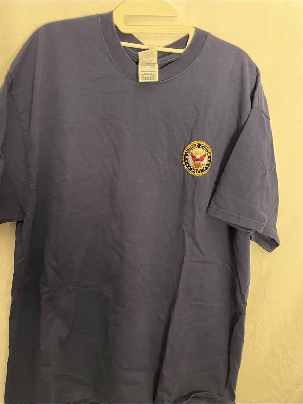 Delta Navy Short-Sleeve Crewneck Tee with Embroidered Seal